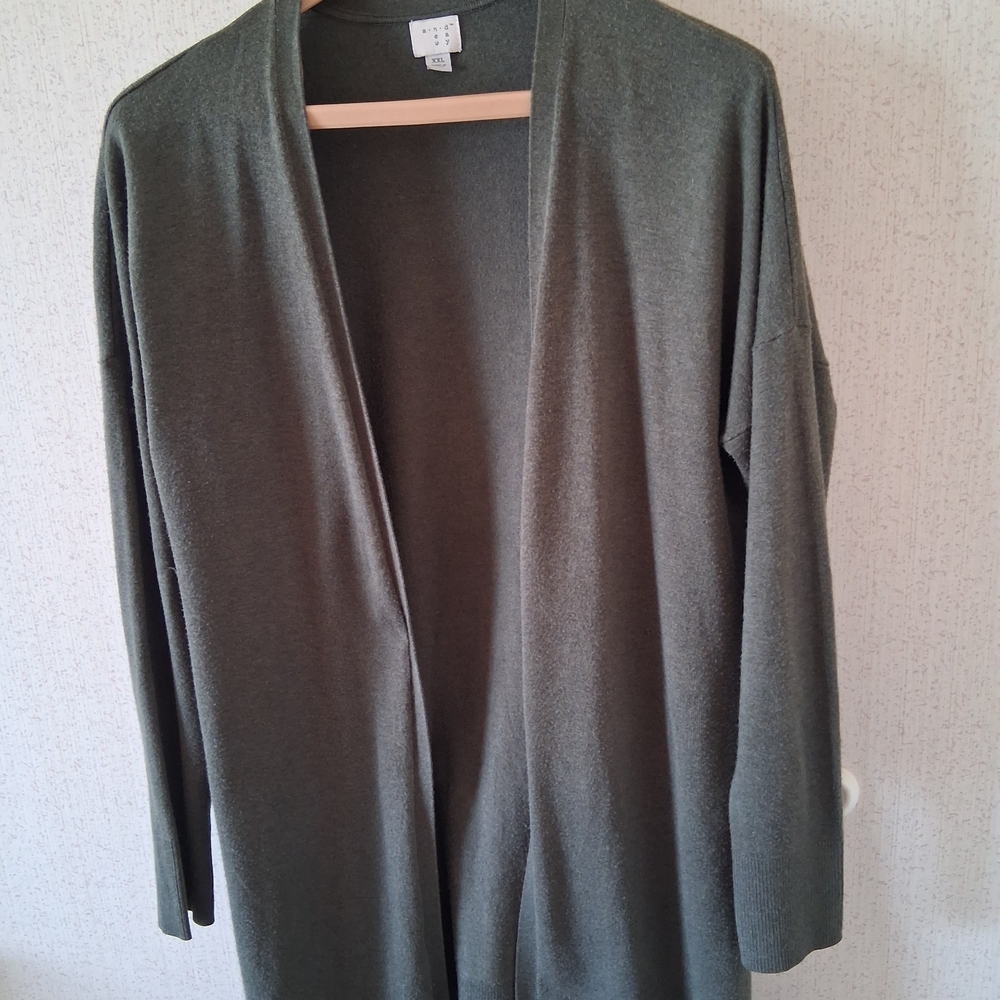 Open-Front Olive Green Women’s Cardigan